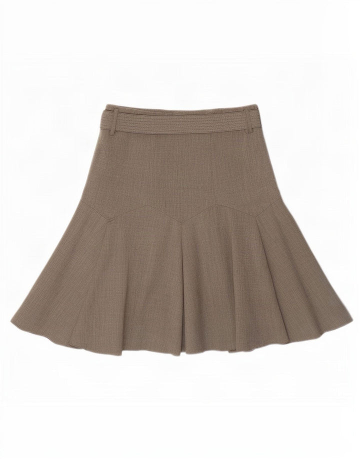 Marks & Spencer Jupe évasée pour femme UK 12 Medium W30 Beige Polyester