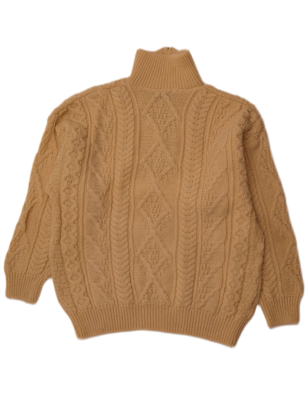 ARAN CRAFTS Pull col zippé pour homme en laine beige moyen