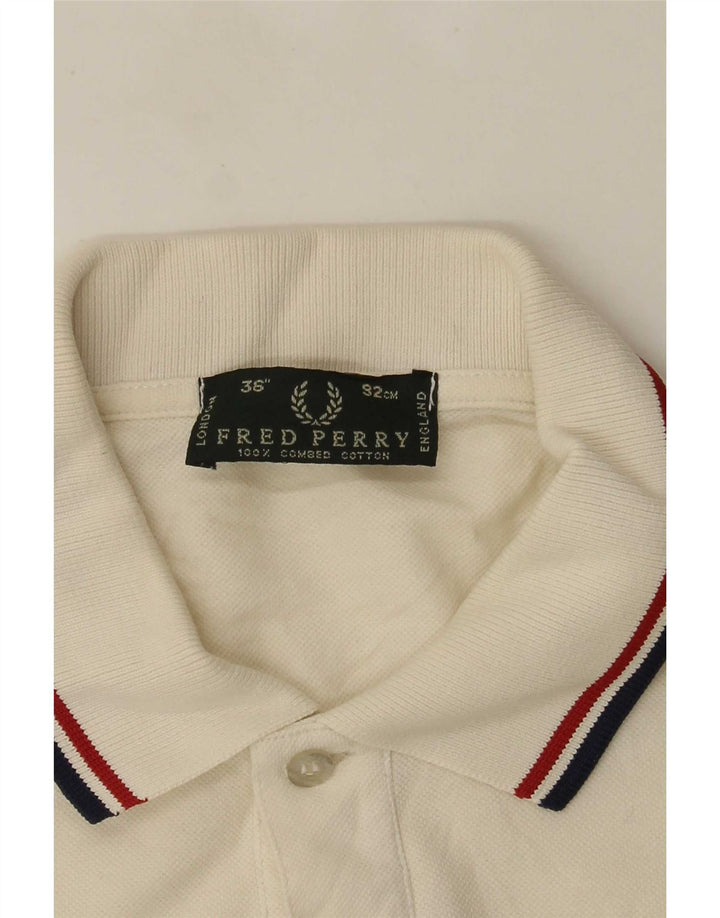 Fred Perry Polo à manches longues pour homme Petit coton blanc cassé