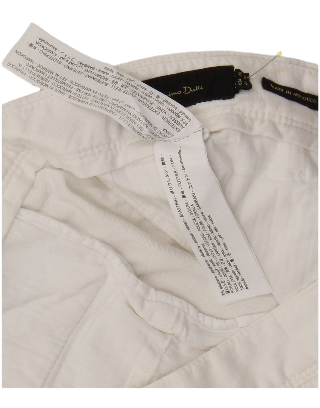 Massimo Dutti Short Chino Homme EU 46 XL W38 Coton Blanc