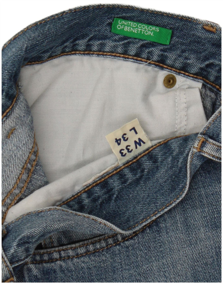 Benetton Short En Jean W33 Bleu Moyen Homme