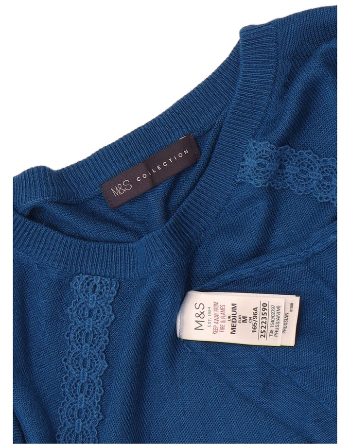 Marks & Spencer Pull surdimensionné à col bateau pour femme UK 14 Bleu moyen