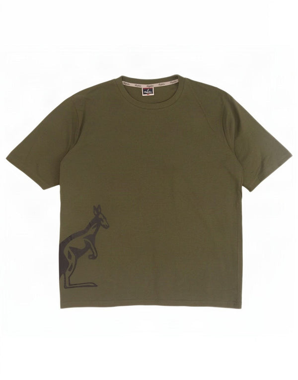 AUSTRALIAN L'ALPINA T-Shirt Graphique Homme Grand Kaki Coton