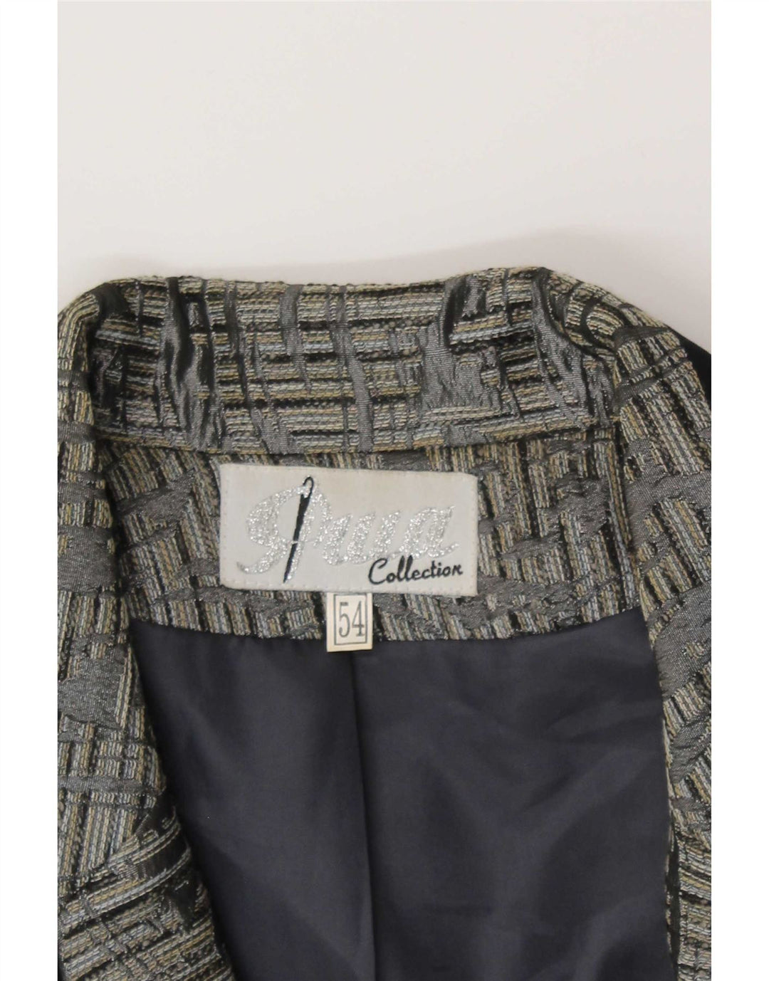 vintage Femme 1 Bouton Blazer Veste IT 54 3XL Gris Paisley