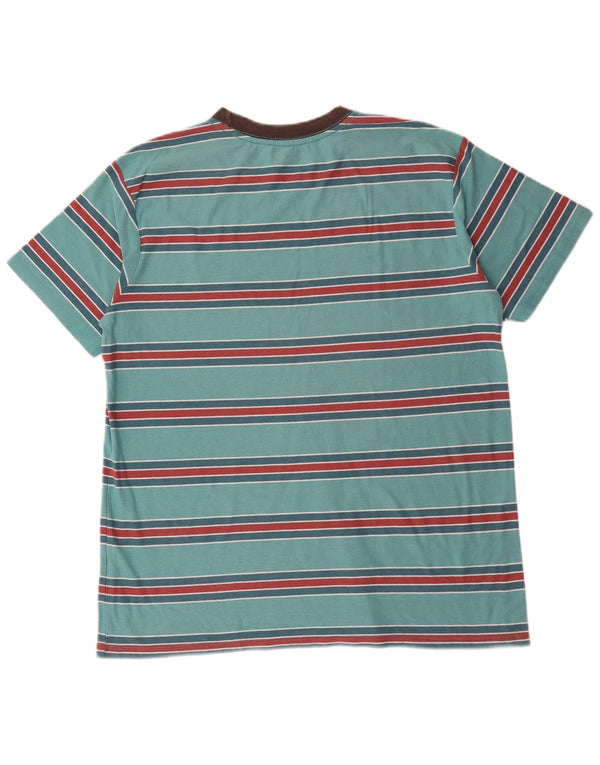 Billabong T-Shirt Homme Top XL Coton Rayé Turquoise