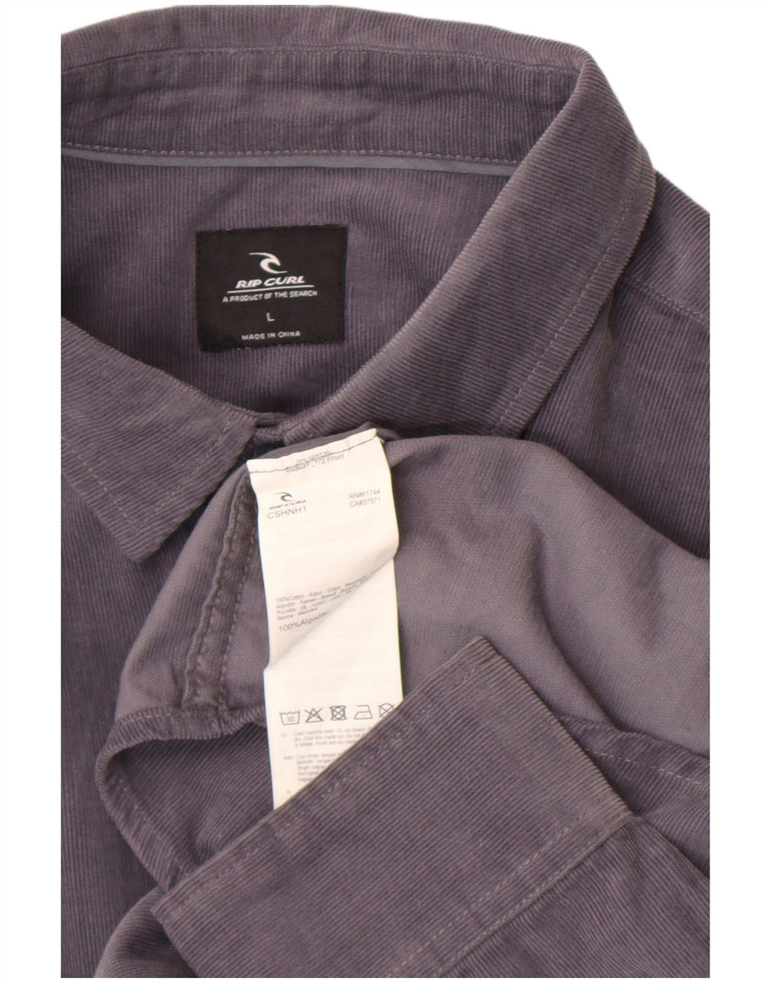 Rip Curl Chemise en velours côtelé pour homme Grand coton gris
