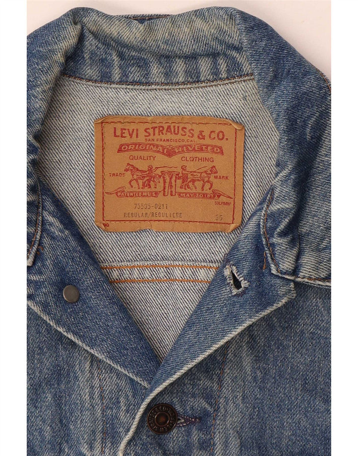 Levi's Veste En Jean Femme UK 8 Small Bleu
