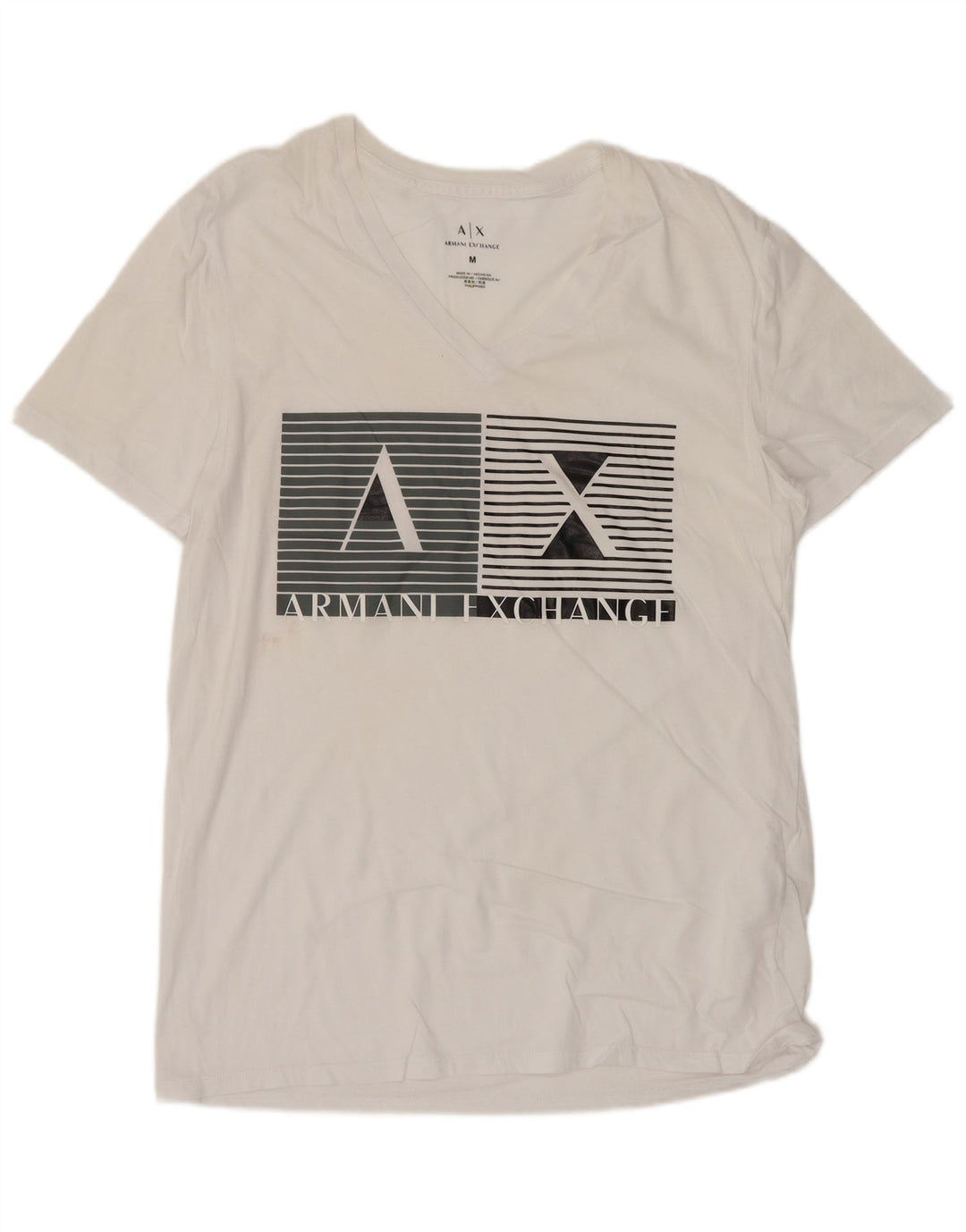 Armani Exchange T-Shirt Graphique Homme Blanc Moyen Coton