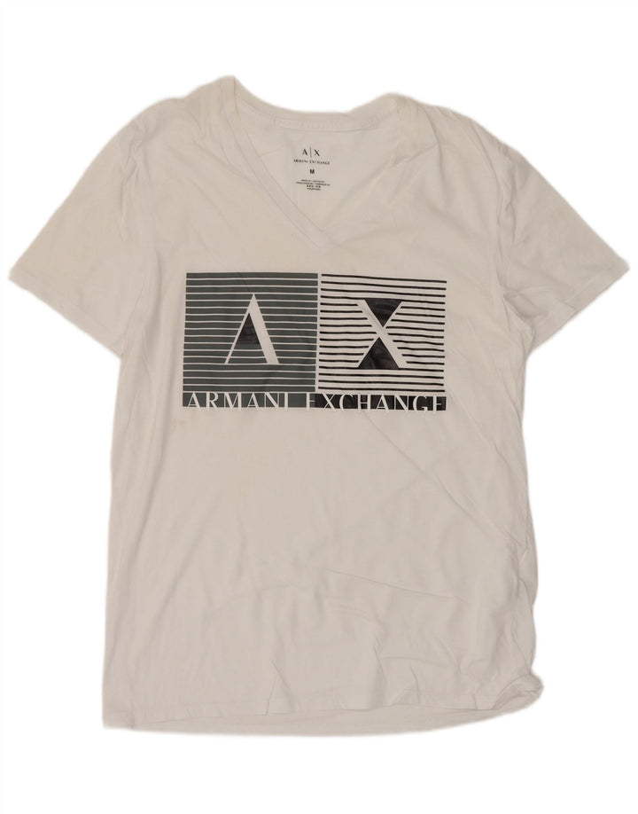 Armani Exchange T-Shirt Graphique Homme Blanc Moyen Coton