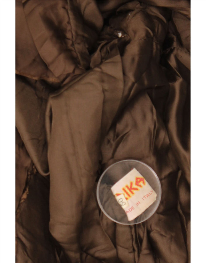 VINTAGE Veste en cuir militaire pour homme IT 50 Large Marron