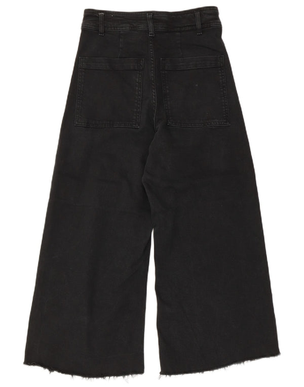 Zara Jean Capri taille haute pour femme, jambe large, US 34 2XS W24 L22, coton noir