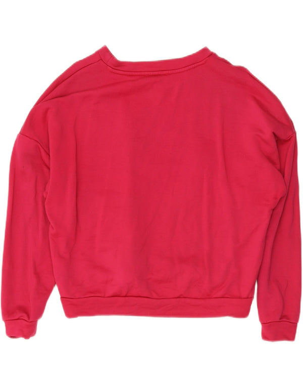 Guess Sweat-shirt court graphique pour femme UK 10 Petit rose rayé