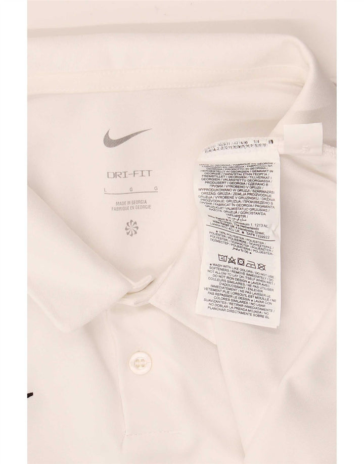 Nike Polo Dri Fit pour homme en polyester blanc Taille L