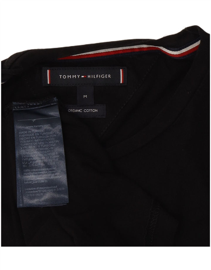 TOMMY HILFIGER Mens Graphic T-Shirt Top Medium Black Cotton