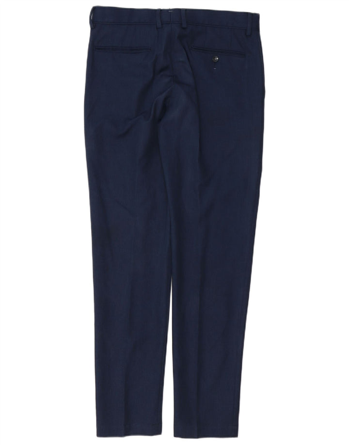 Zara Pantalon de costume slim pour homme EU 40 Medium W31 L32 Bleu marine Polyester