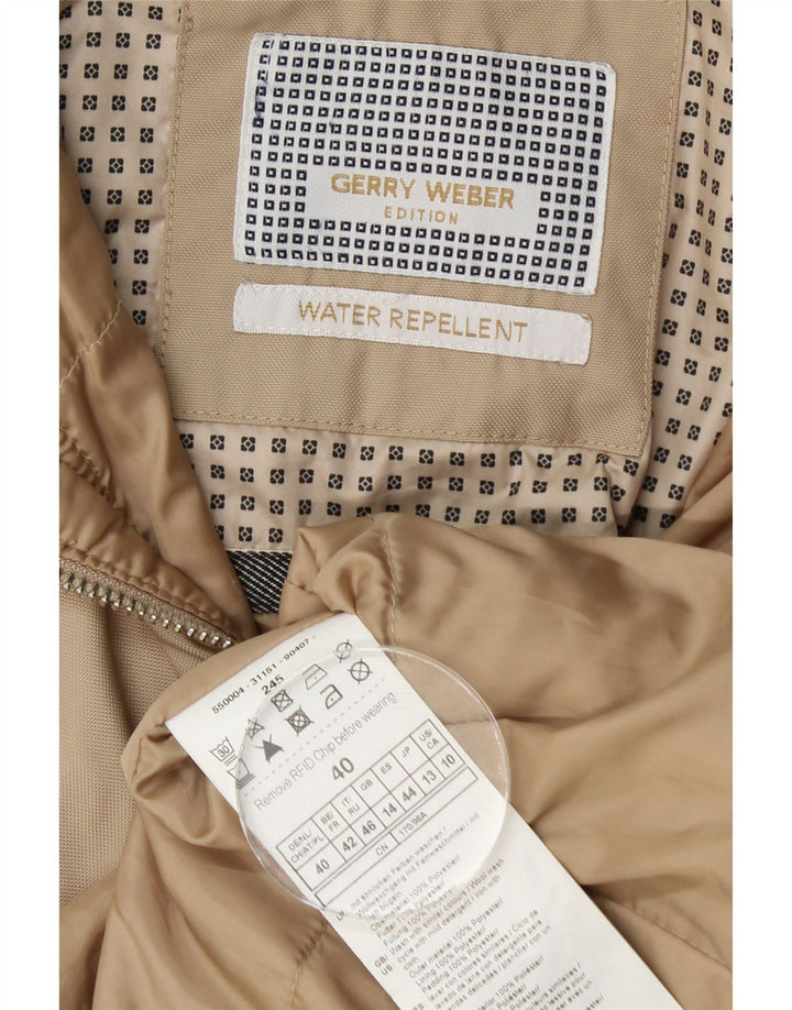 Gerry Weber Manteau imperméable à capuche pour femme UK 14 Large Beige Polyester
