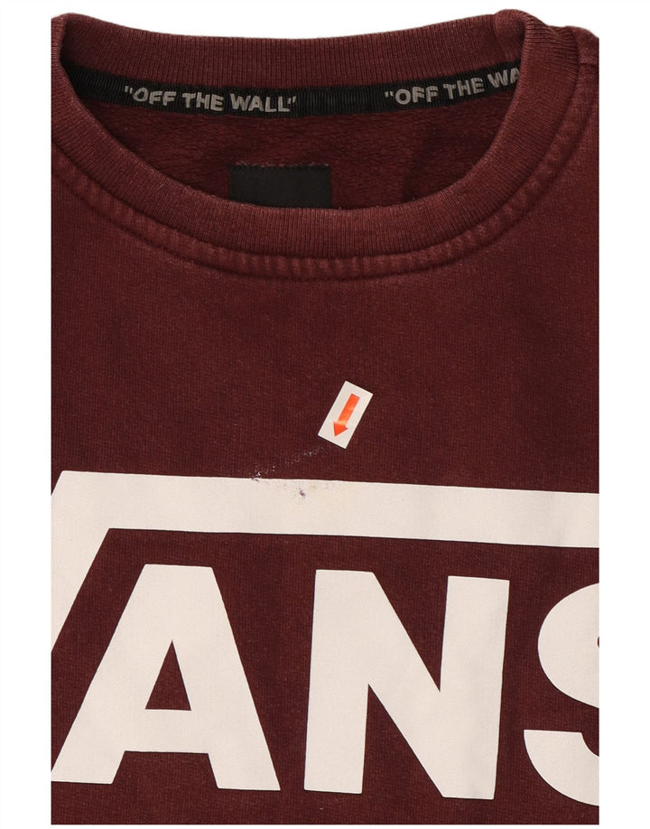 Vans Sweat-shirt graphique pour hommes en coton bordeaux petit