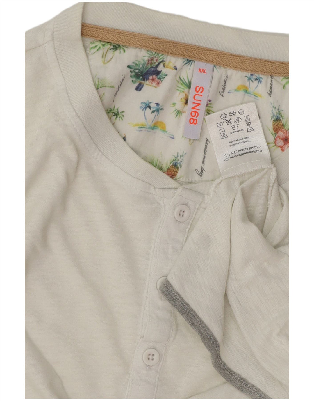 Sun68 T-Shirt Homme Haut 2XL Blanc Coton