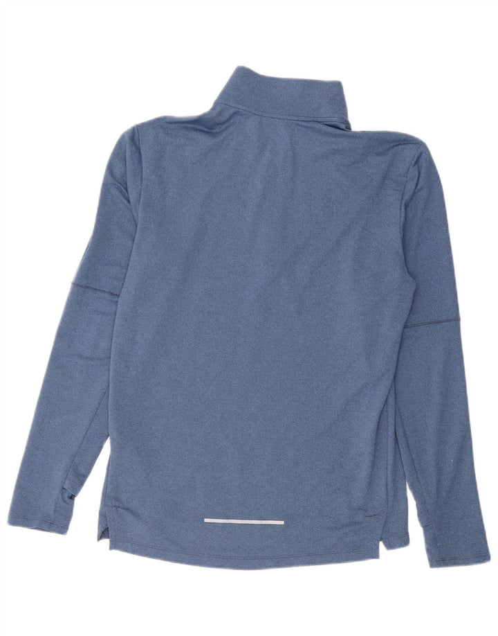 Nike Hommes Dri Fit Zip Neck Pull Survêtement Haut Petit Bleu Polyester
