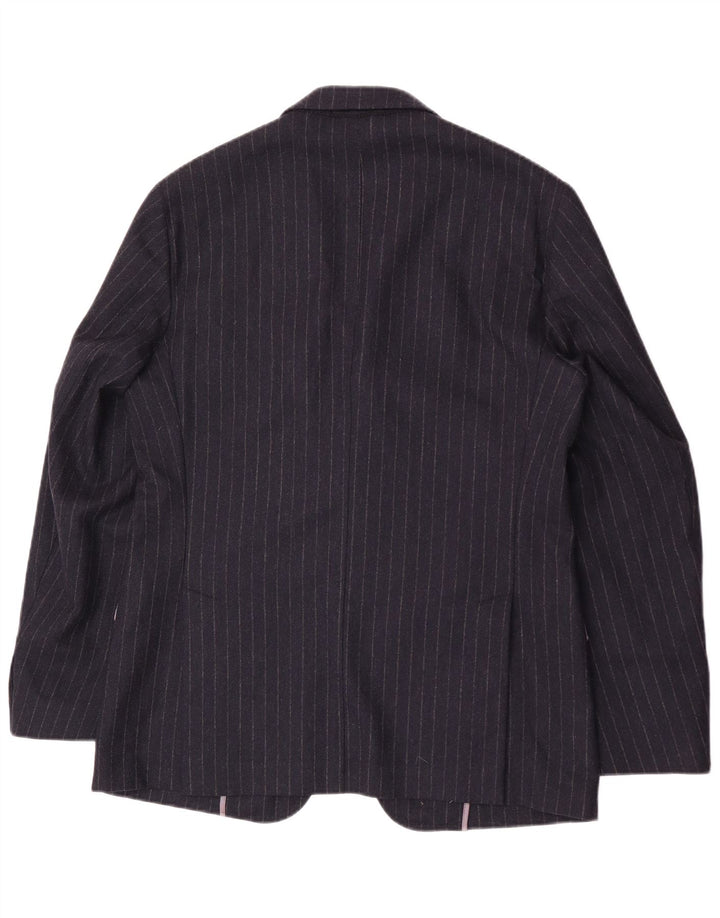Brooksfield Veste blazer à 3 boutons pour homme IT 50 à fines rayures bleu marine