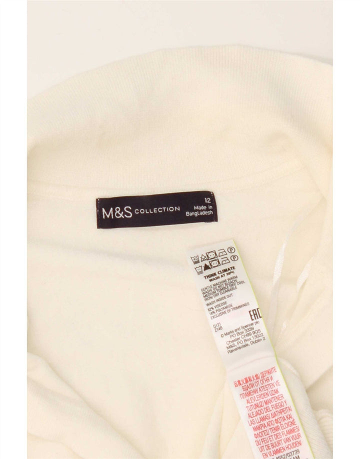 Marks & Spencer Polo Femme UK 12 Medium Blanc Viscose