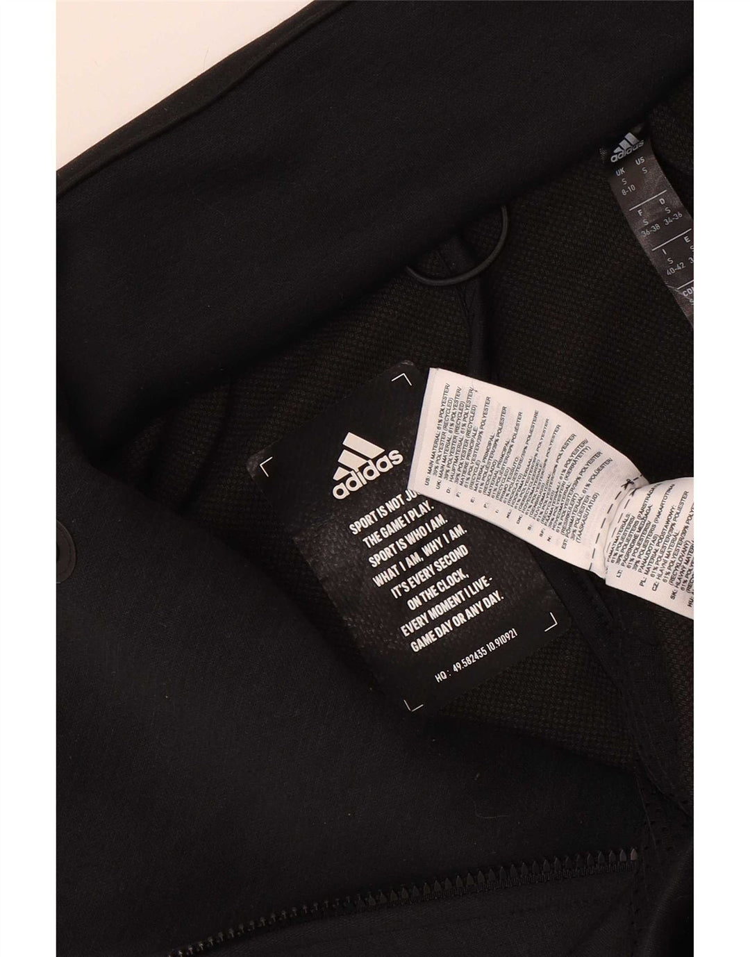 Adidas Veste de survêtement courte pour femme UK 8/10 Petit Noir Polyester
