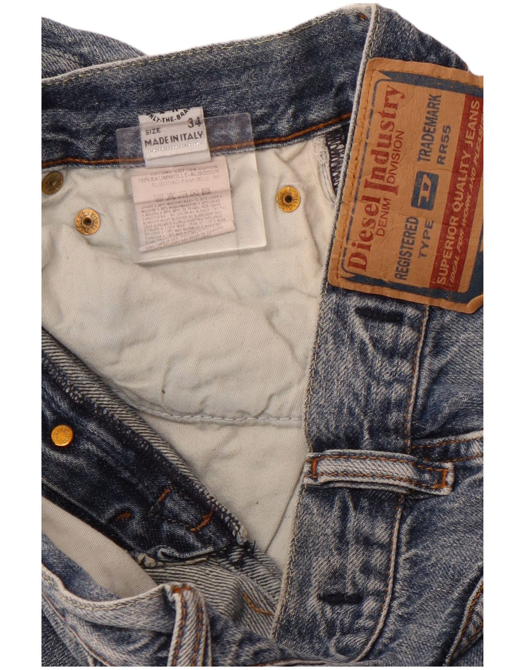 DIESEL Jean droit homme W34 L31 bleu coton