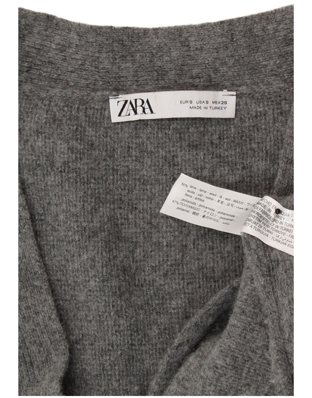 Zara Cardigan surdimensionné pour femme UK 10 Petite laine grise