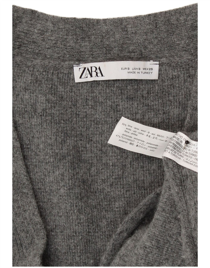 Zara Cardigan surdimensionné pour femme UK 10 Petite laine grise
