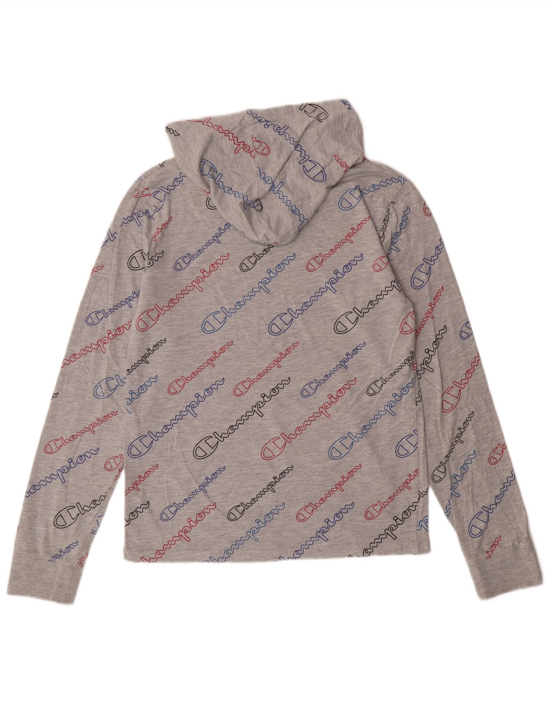 CHAMPION Haut Graphique à Capuche Fille Manches Longues 13-14 Ans XL Gris Coton