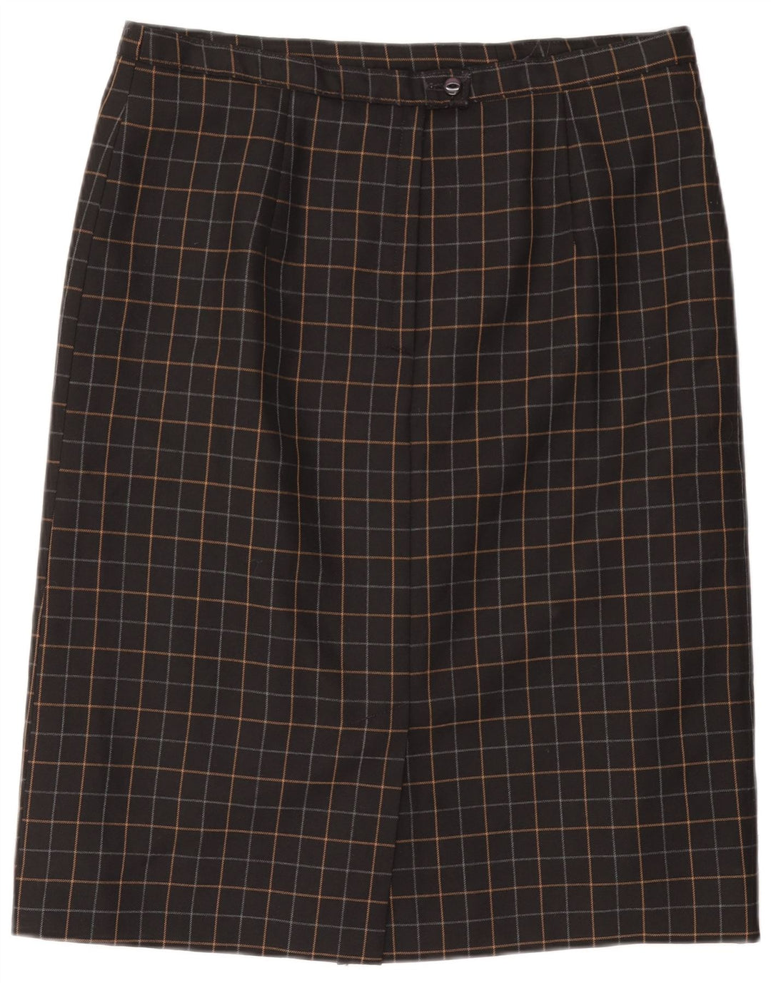 VINTAGE Jupe droite femme W34 Grand carreaux noirs