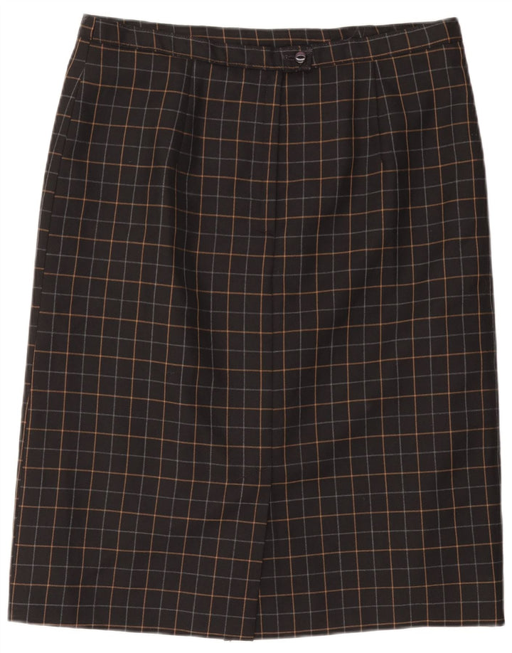 VINTAGE Jupe droite femme W34 Grand carreaux noirs