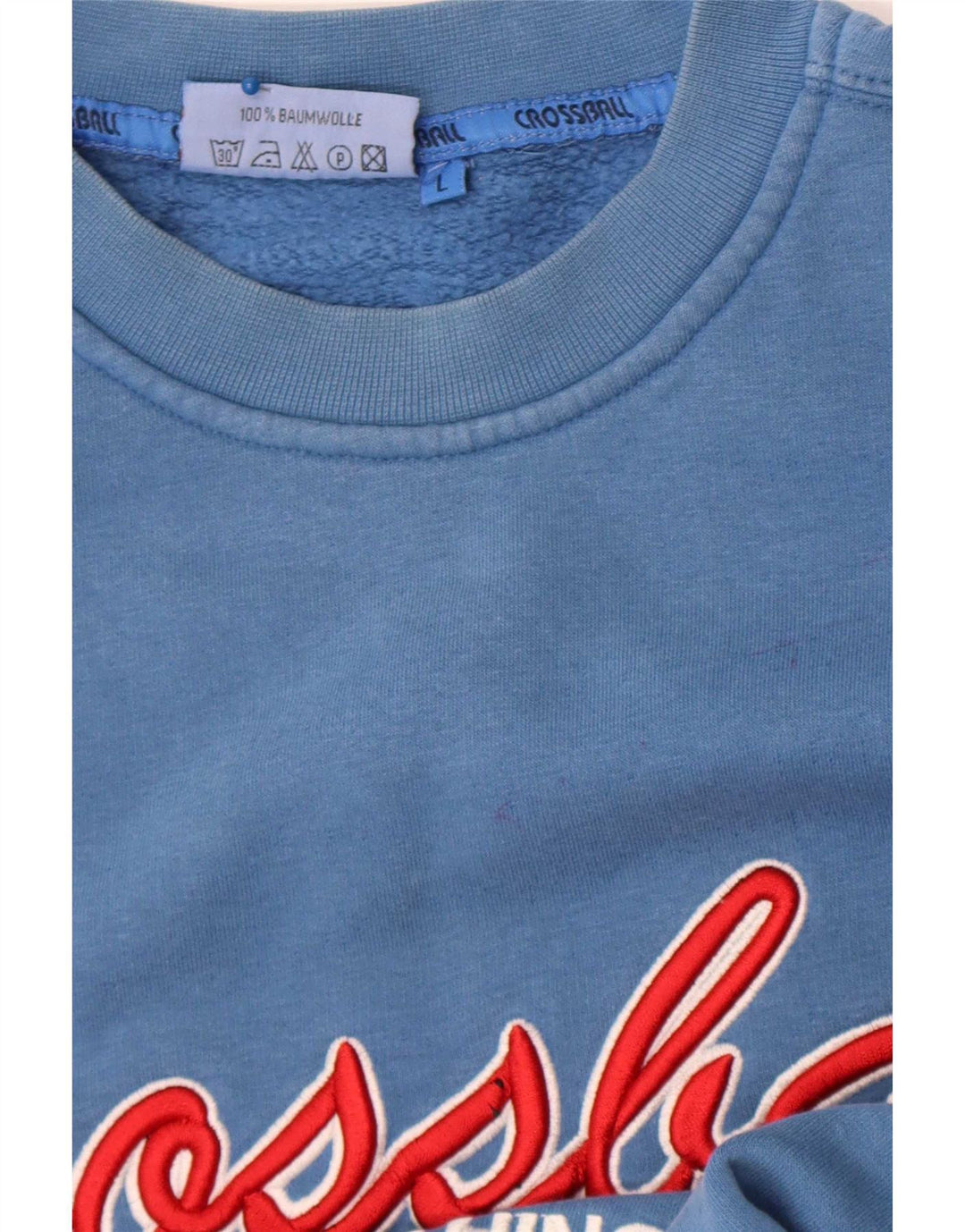 Crossball Sweat-shirt graphique coupe régulière pour homme en coton bleu Taille L