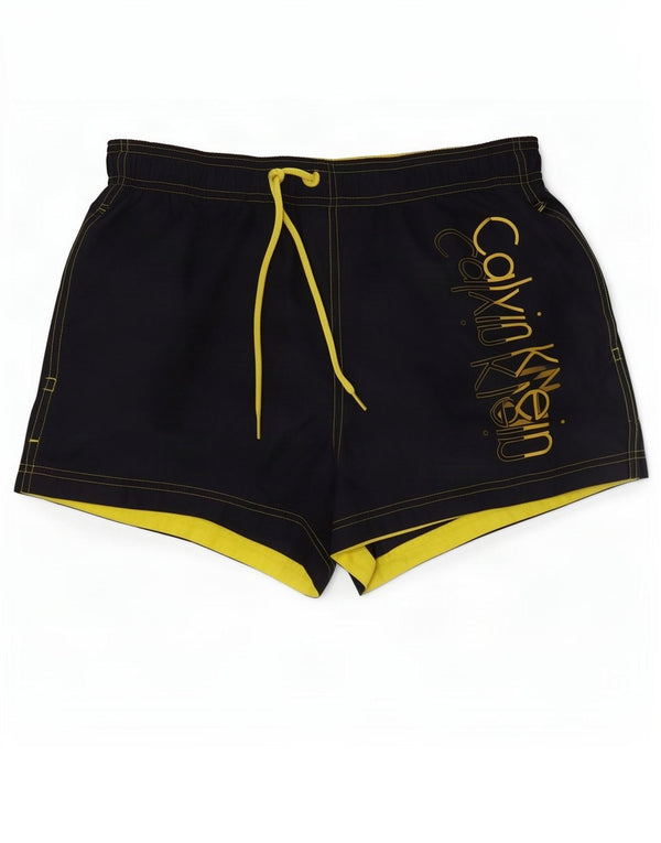 Calvin Klein Short de bain graphique pour hommes, grand, bleu marine, polyester