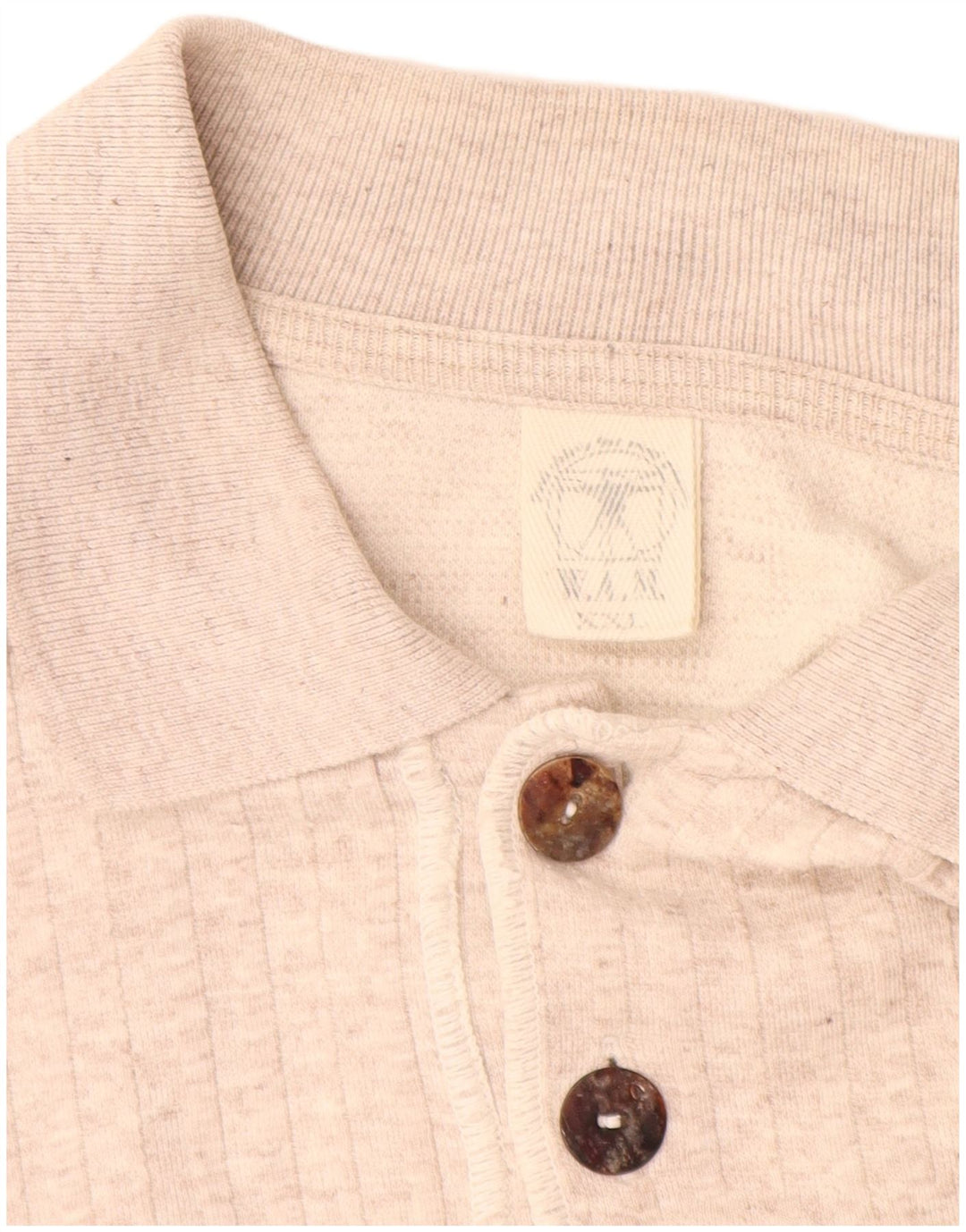 VINTAGE Pull col polo pour homme 2XL Beige