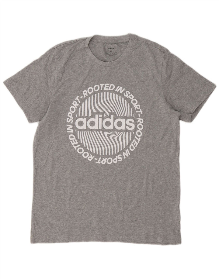Adidas T-Shirt Graphique Homme Gris Moyen Moucheté