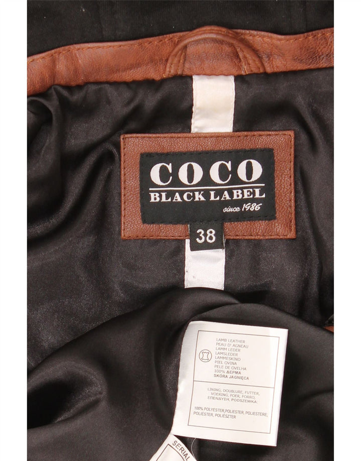 Veste motard à capuche femme vintage EU 38 Colorblock brun moyen