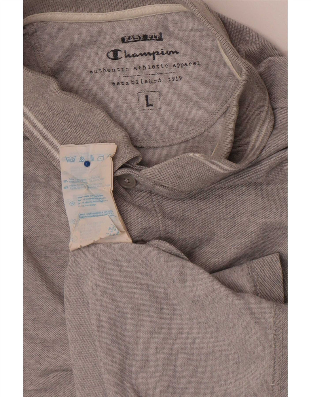 Champion Polo à manches longues pour hommes, grand coton gris