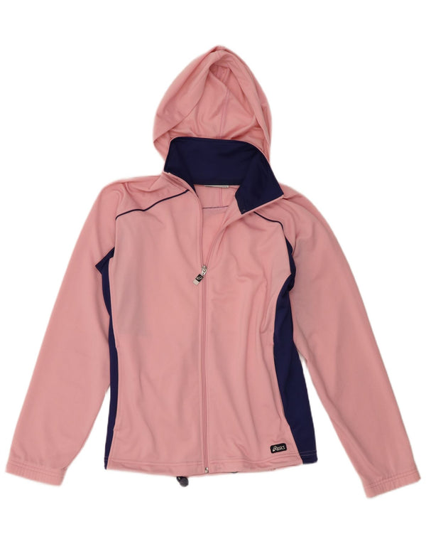 Asics Veste de survêtement à capuche pour femme UK 14 Rose moyen Colourblock