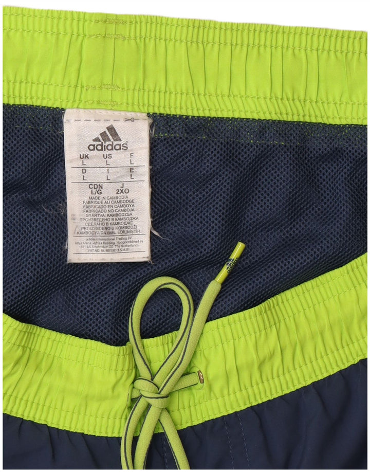 Adidas Short de sport pour homme Large en polyester color block bleu marine