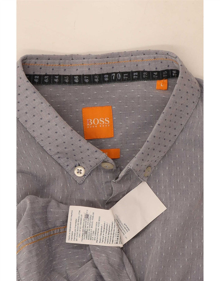 Hugo Boss Chemise Homme Large Gris Pois Coton