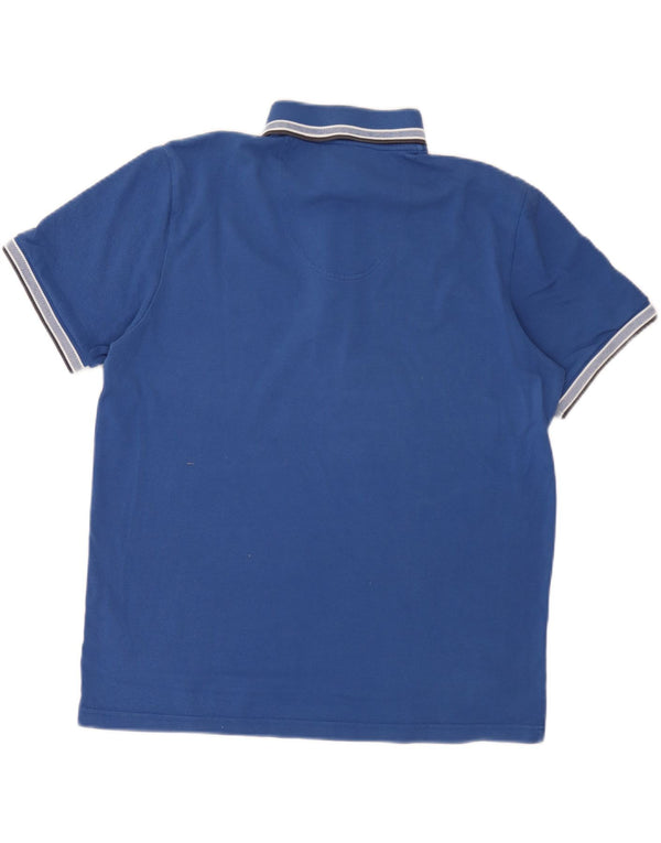 Hugo Boss Polo XL Bleu Rayé Coton Homme