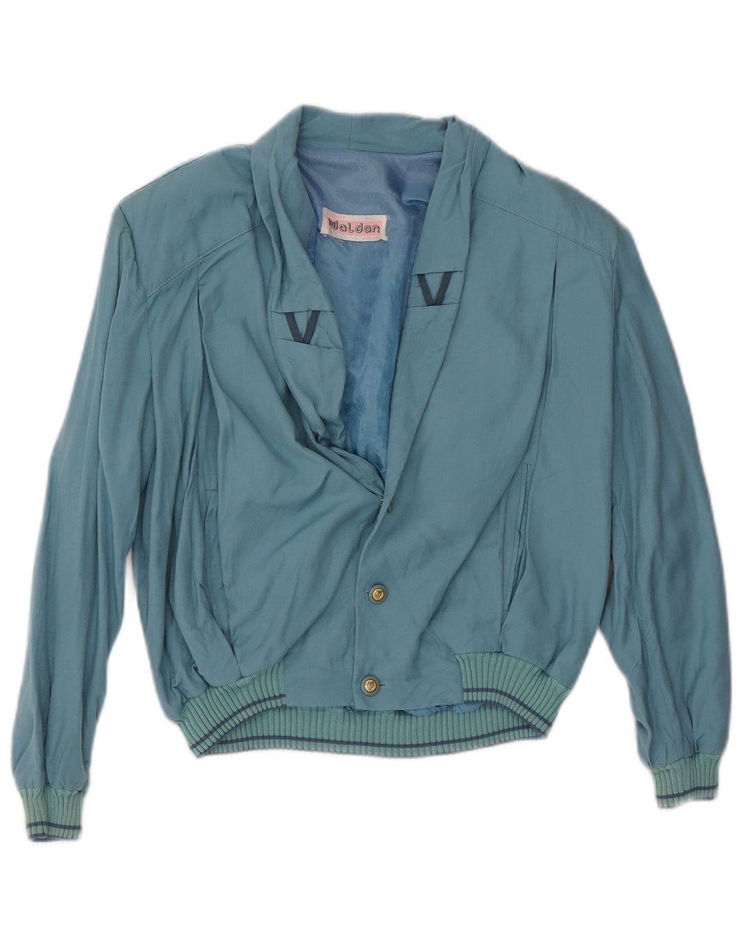 Veste Bomber Femme Vintage UK 16 Grand Bleu