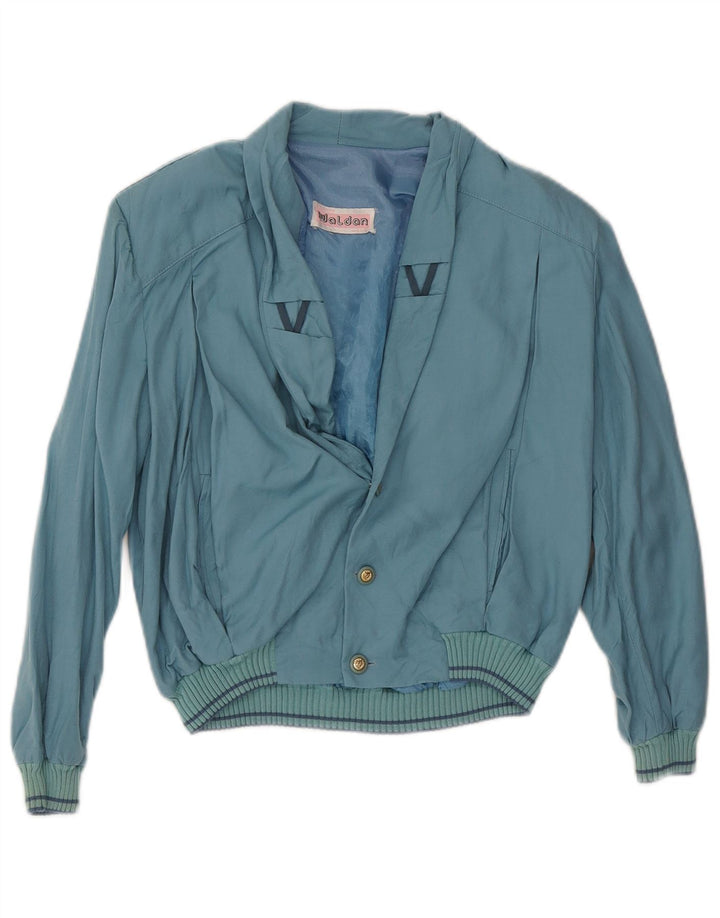 Veste Bomber Femme Vintage UK 16 Grand Bleu