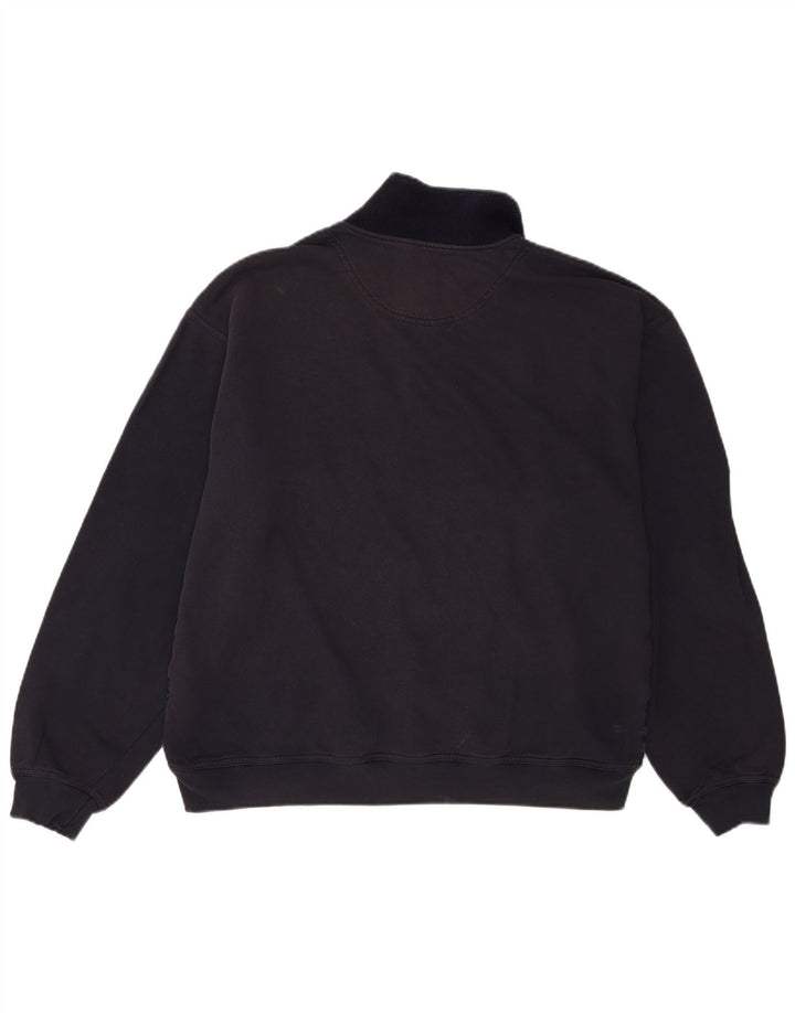 Marks & Spencer Sweat-shirt à col polo pour homme, grand carreaux bleu marine