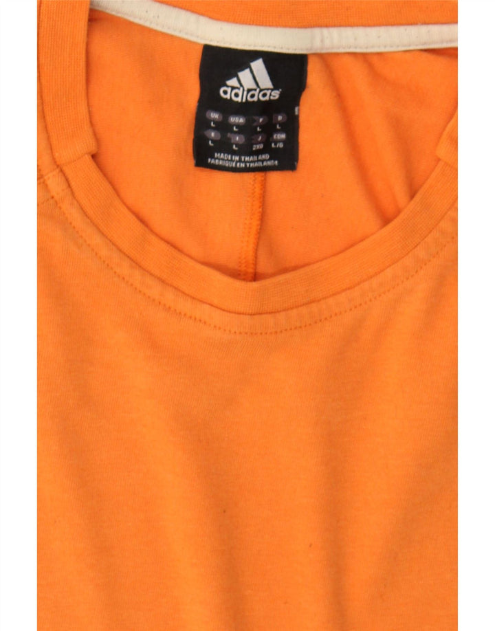 ADIDAS Mens T-Shirt Top Large Orange Cotton Vintage Adidas and Second-Hand Adidas from Messina Hembry 