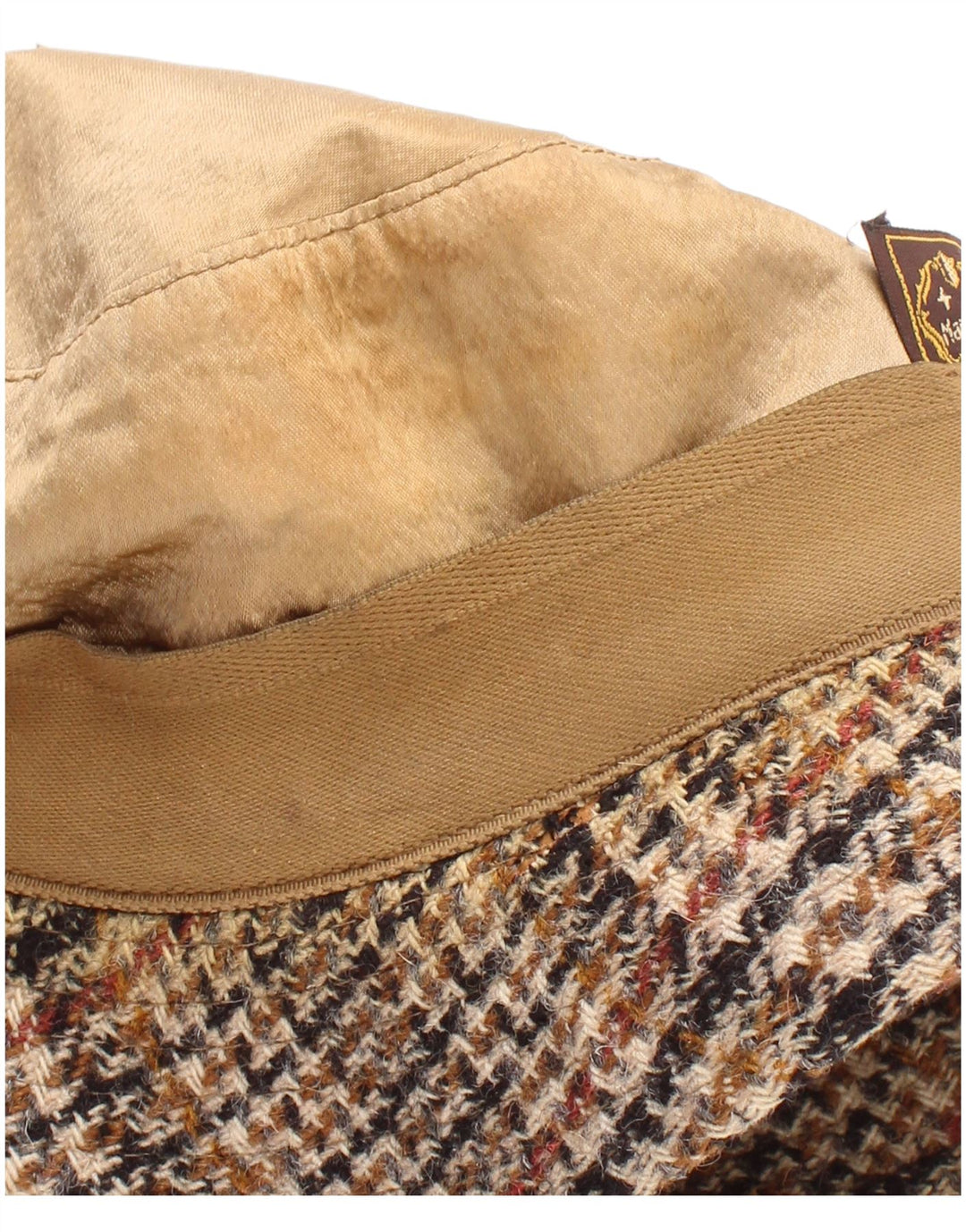 vintage Mens Bucket Hat Grand Beige Pied-de-Poule Classique