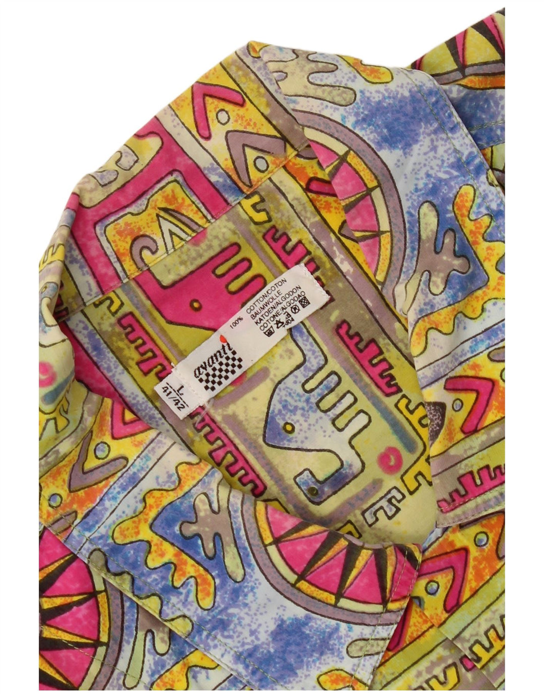 Avanti Chemise à motif abstrait pour homme Taille 41/42 Large Multicolore