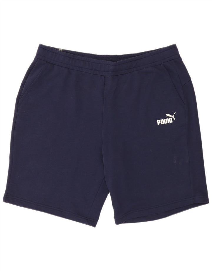 Puma Short de sport pour homme 2XL en coton bleu marine