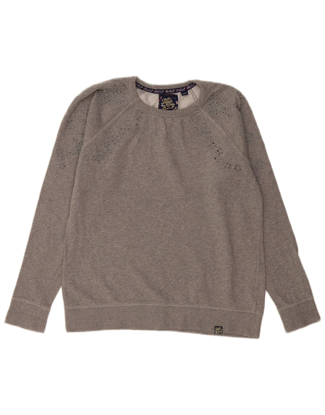 Superdry Sweat-shirt pour femme UK 14 Gris moyen Coton